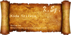 Koda Szilvia névjegykártya
