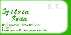 szilvia koda business card